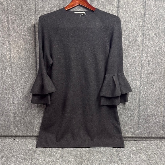 Anthropologie Dresses & Skirts - Anthropologie Black Sheath Dress with Ruffled Bell Sleeves